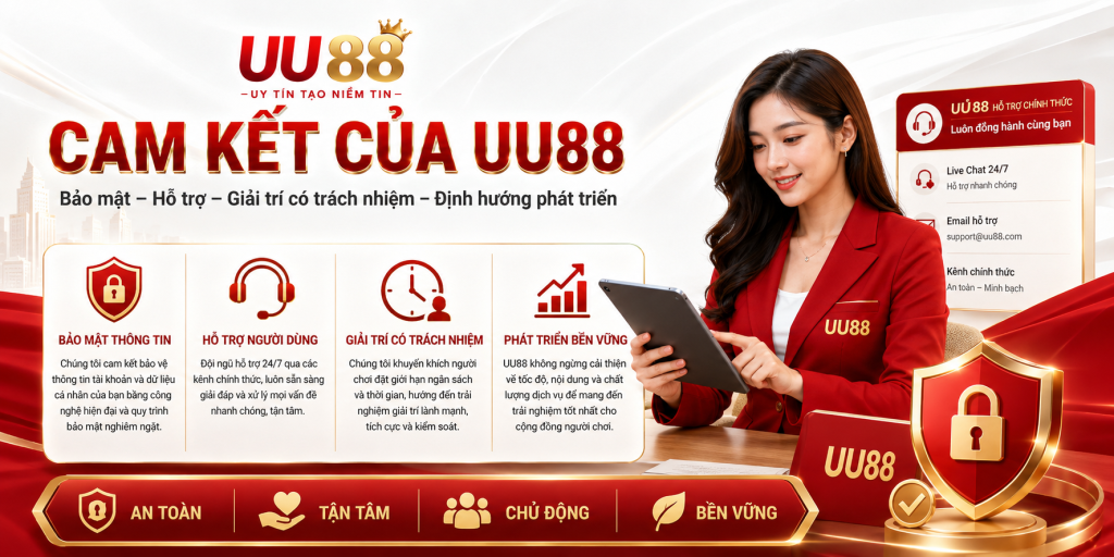 Cam kết của UU88 về bảo mật, hỗ trợ người dùng và giải trí có trách nhiệm