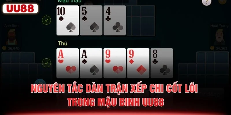 Nguyên tắc dàn trận xếp chi cốt lõi trong Mậu Binh UU88